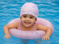 Cute Printed Soft Fabric Swimming Cap for Toddlers