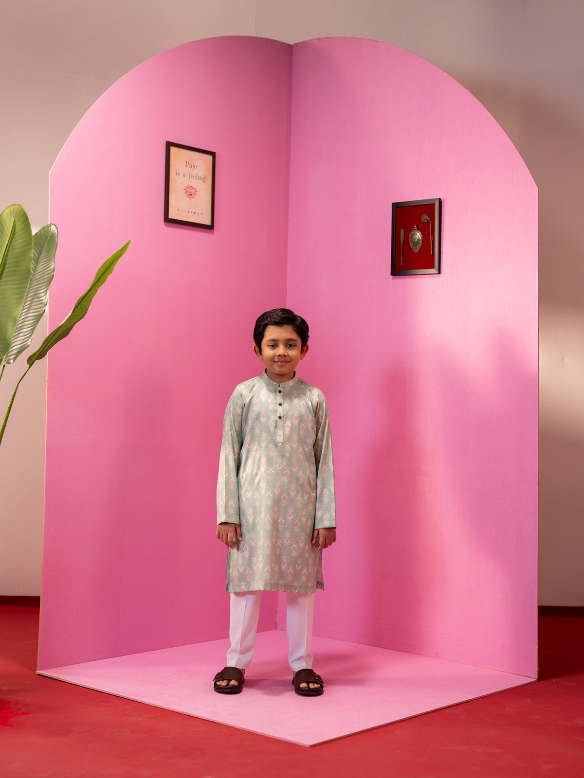 Boy's Print Panjabi