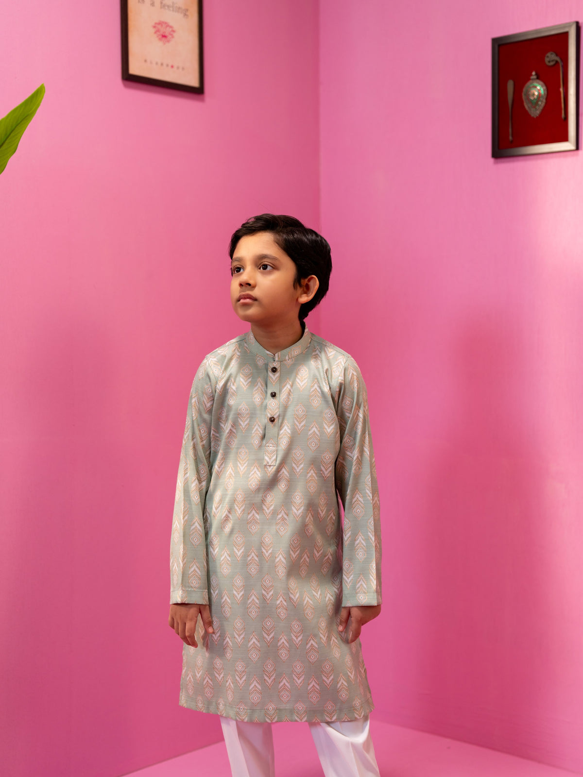 Boy's Print Panjabi
