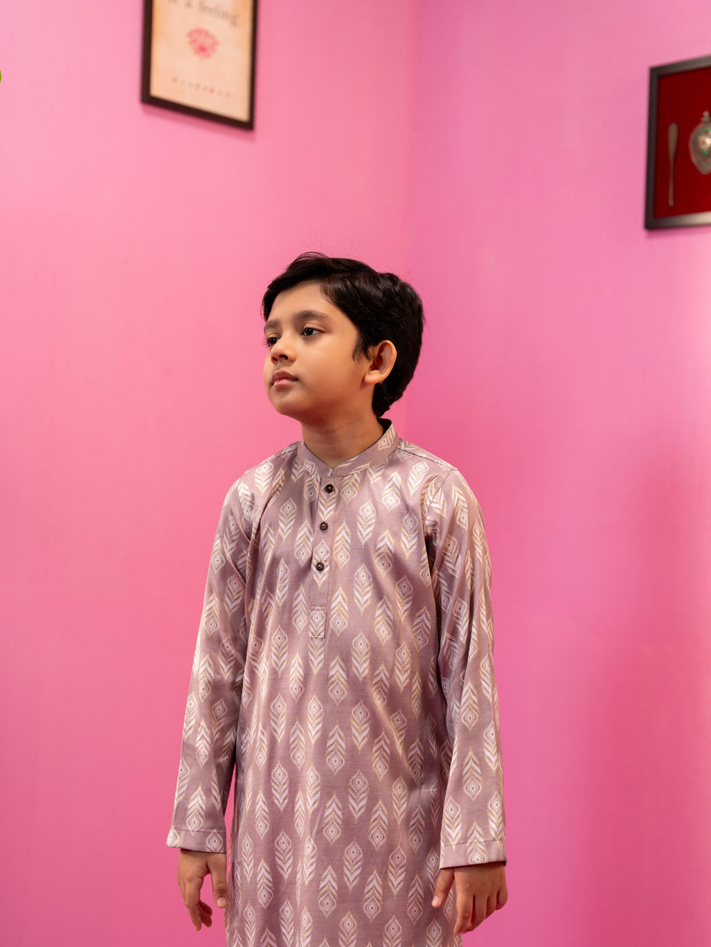 Boy's Mauve Pink Panjabi