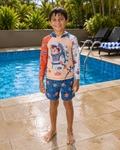 Boy's Multicolor Astronaut Print Swim Set