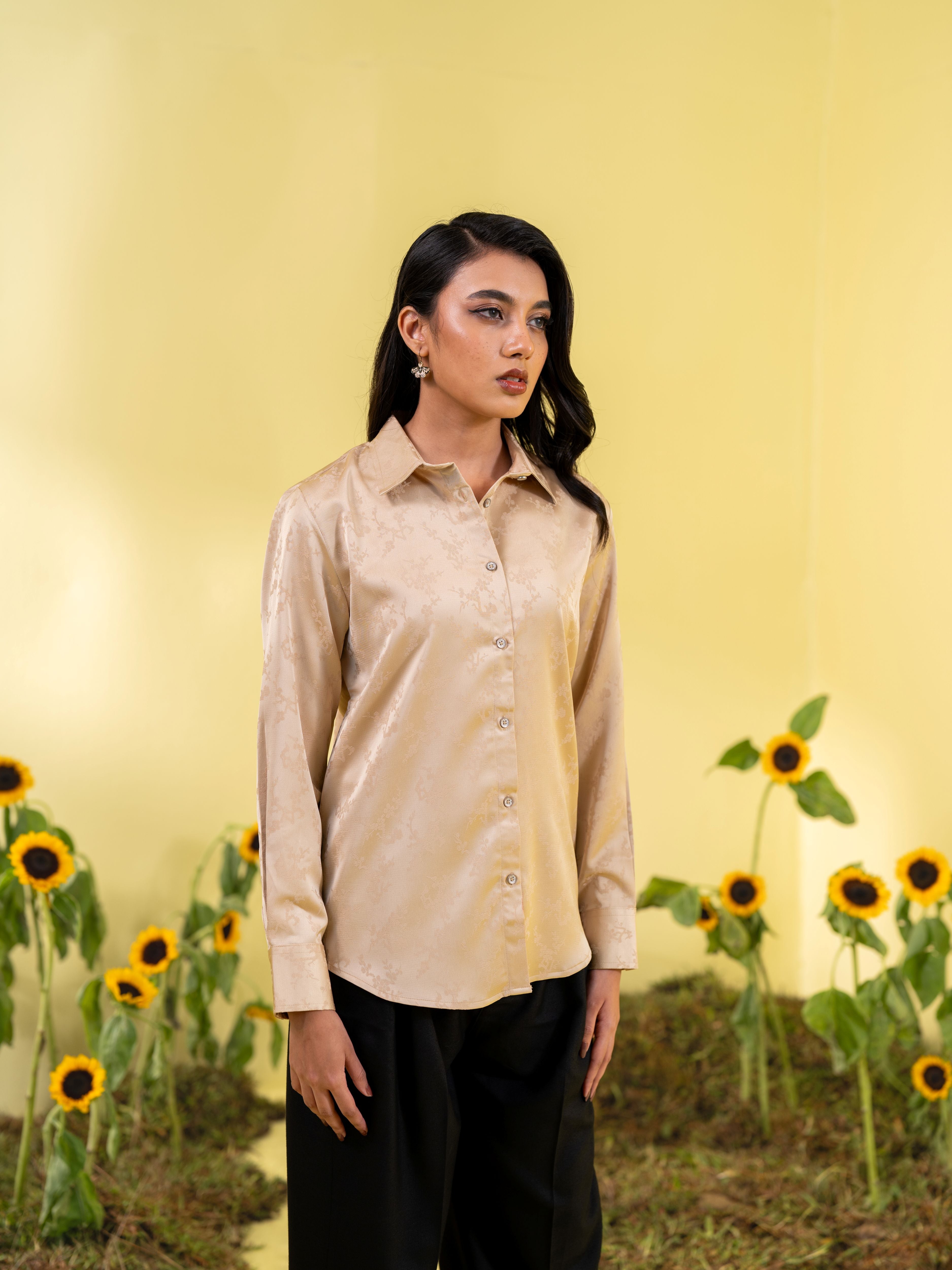 Women's Luxury Golden Formal Shirt