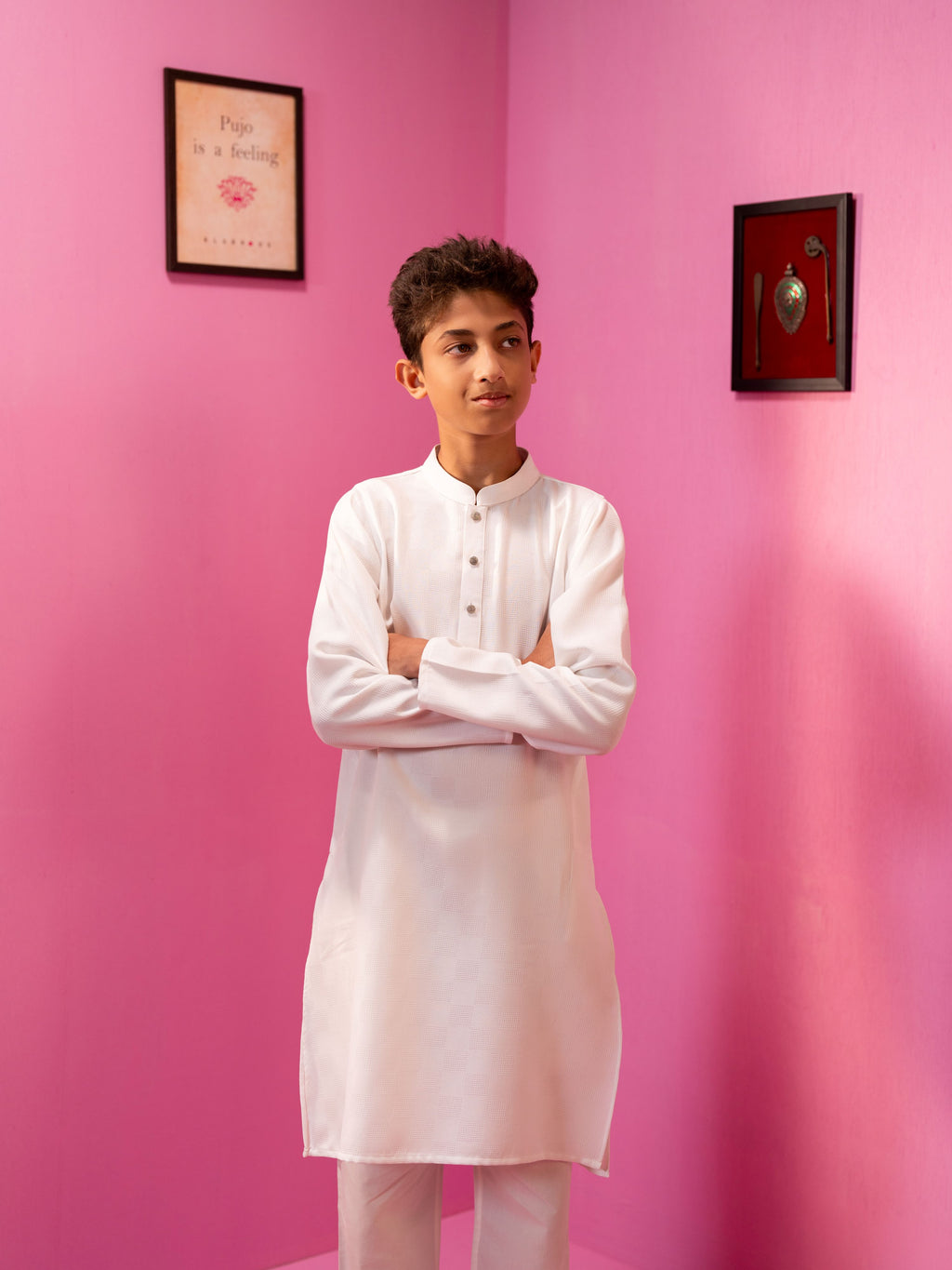Junior Boy's White Panjabi