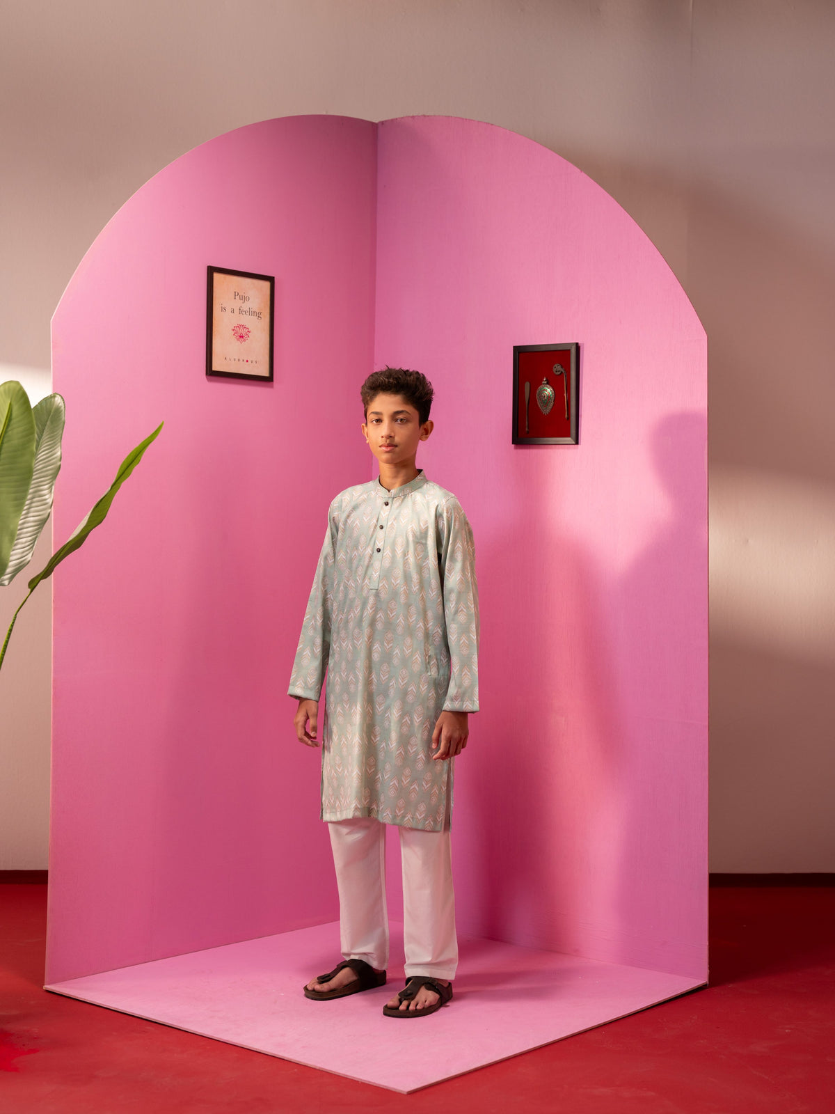 Junior Boy's Print Panjabi
