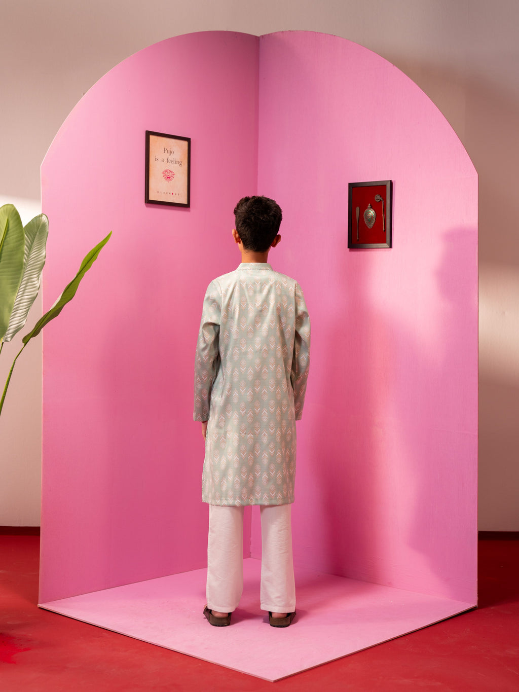 Junior Boy's Print Panjabi
