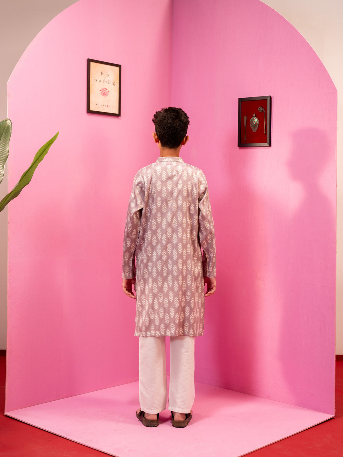 Junior Boy's Mauve Pink Panjabi
