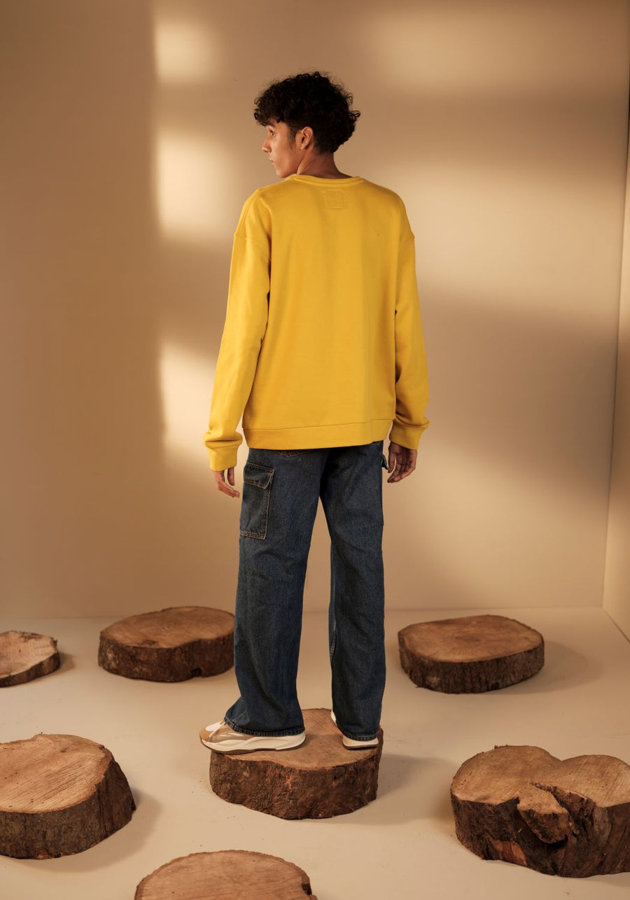 Men's Sweatshirt Yellow back