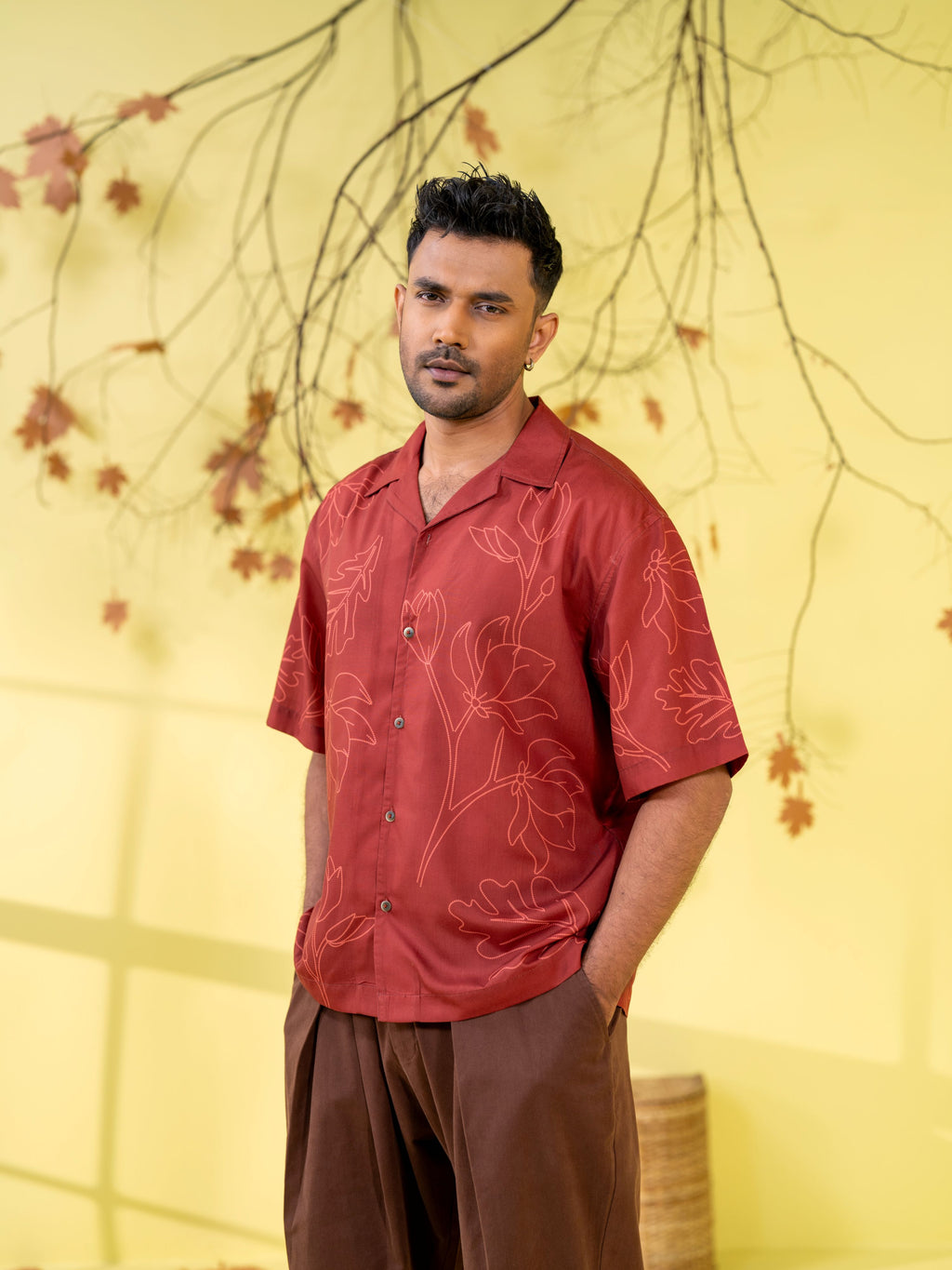 Men's Burnt Orange Casual Shirt