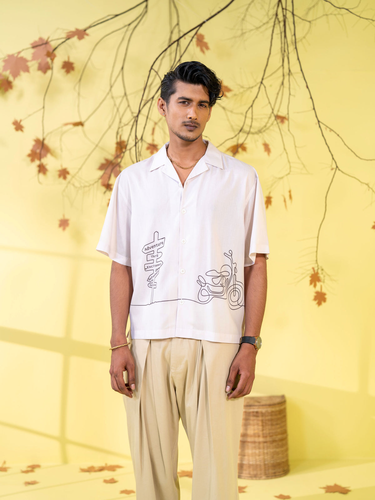 Men's Off White Casual Shirt