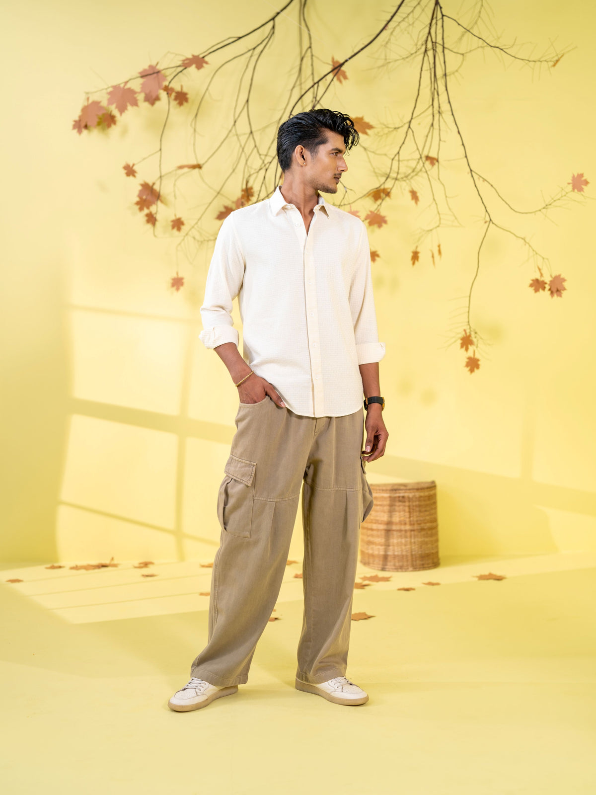 Men's Off White Casual Shirt