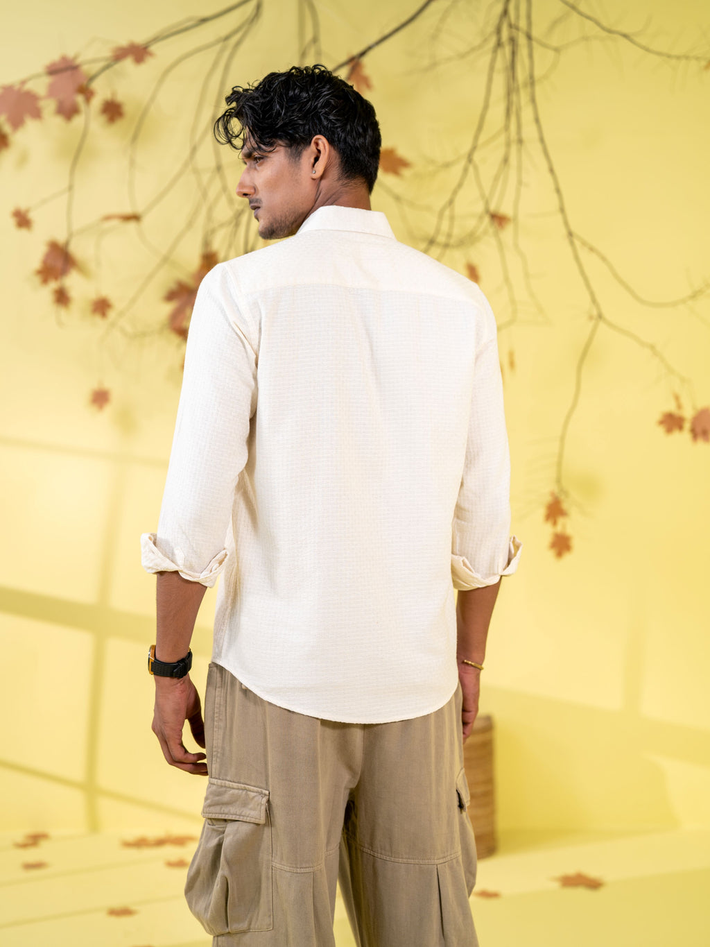 Men's Off White Casual Shirt
