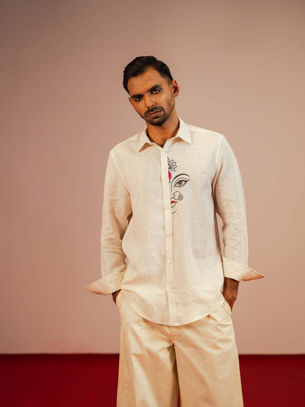 Men's Cream Casual Shirt
