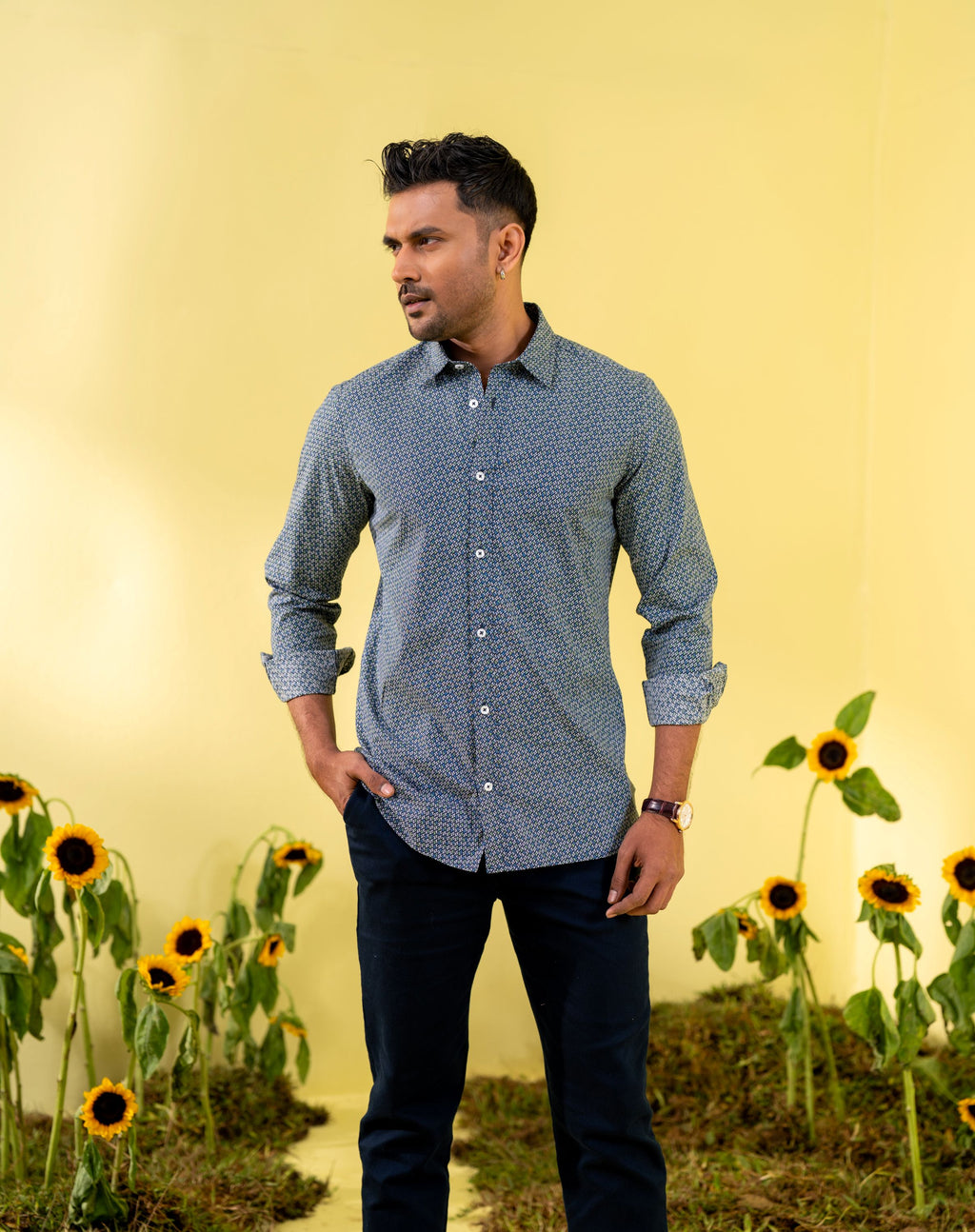 Navy Blue Men's Casual Shirt