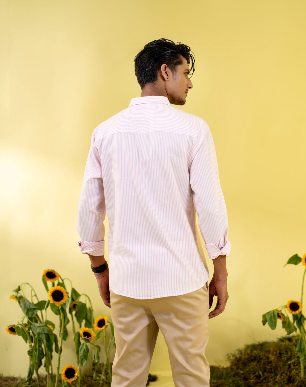 Pink Stripe Men's Casual Shirt