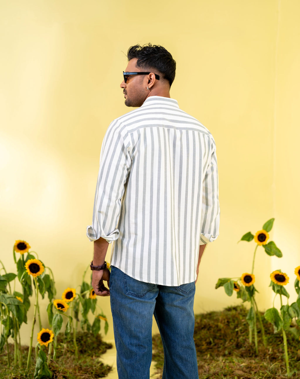 Men's Casual Shirt Sage Stripe