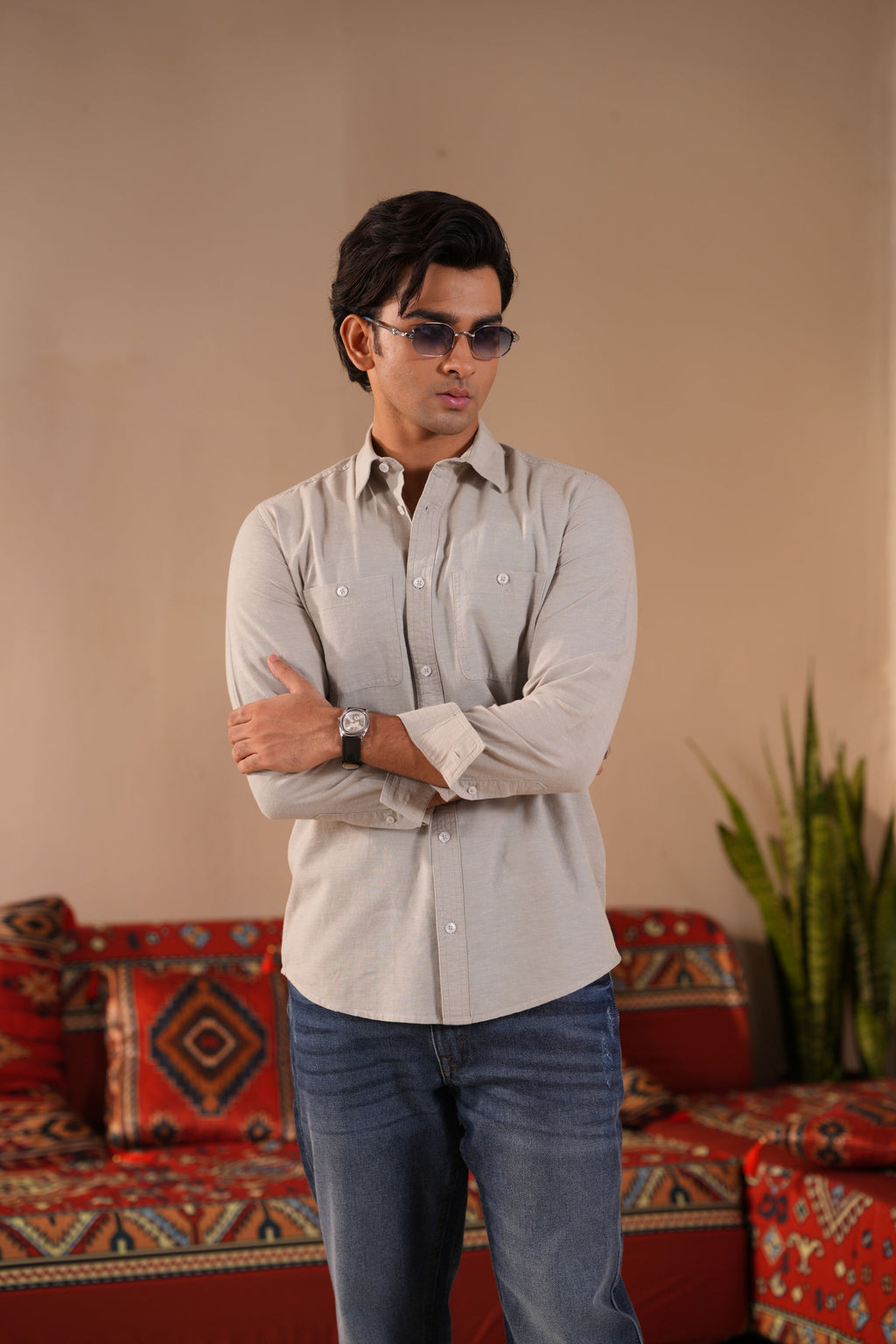 Men's Sage Green Casual Shirt