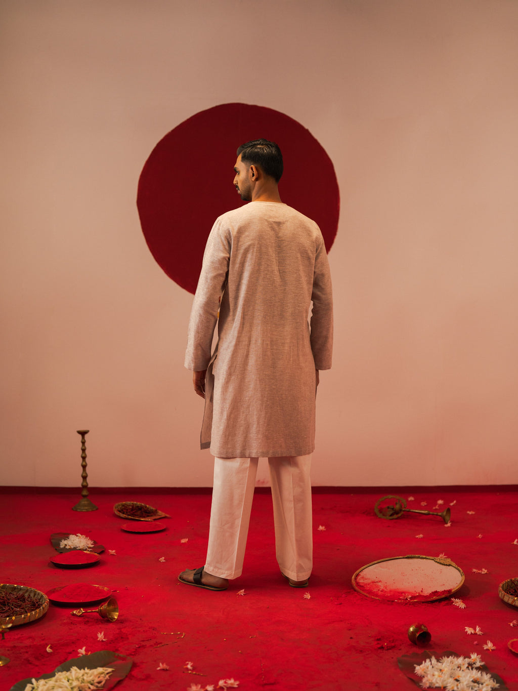 Men's Beige Panjabi