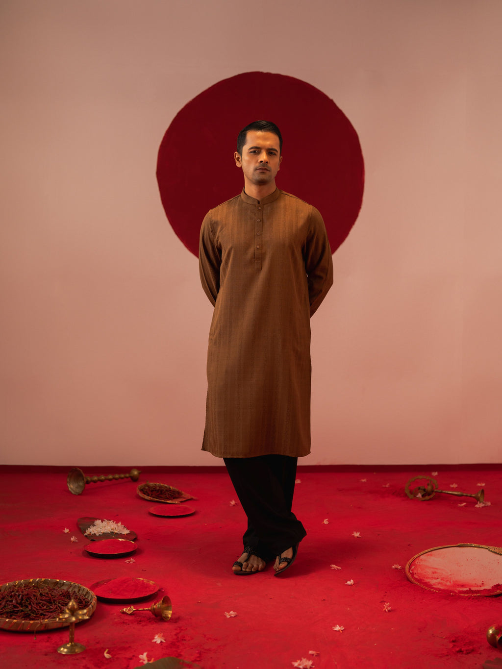 Men's Camel Brown Panjabi