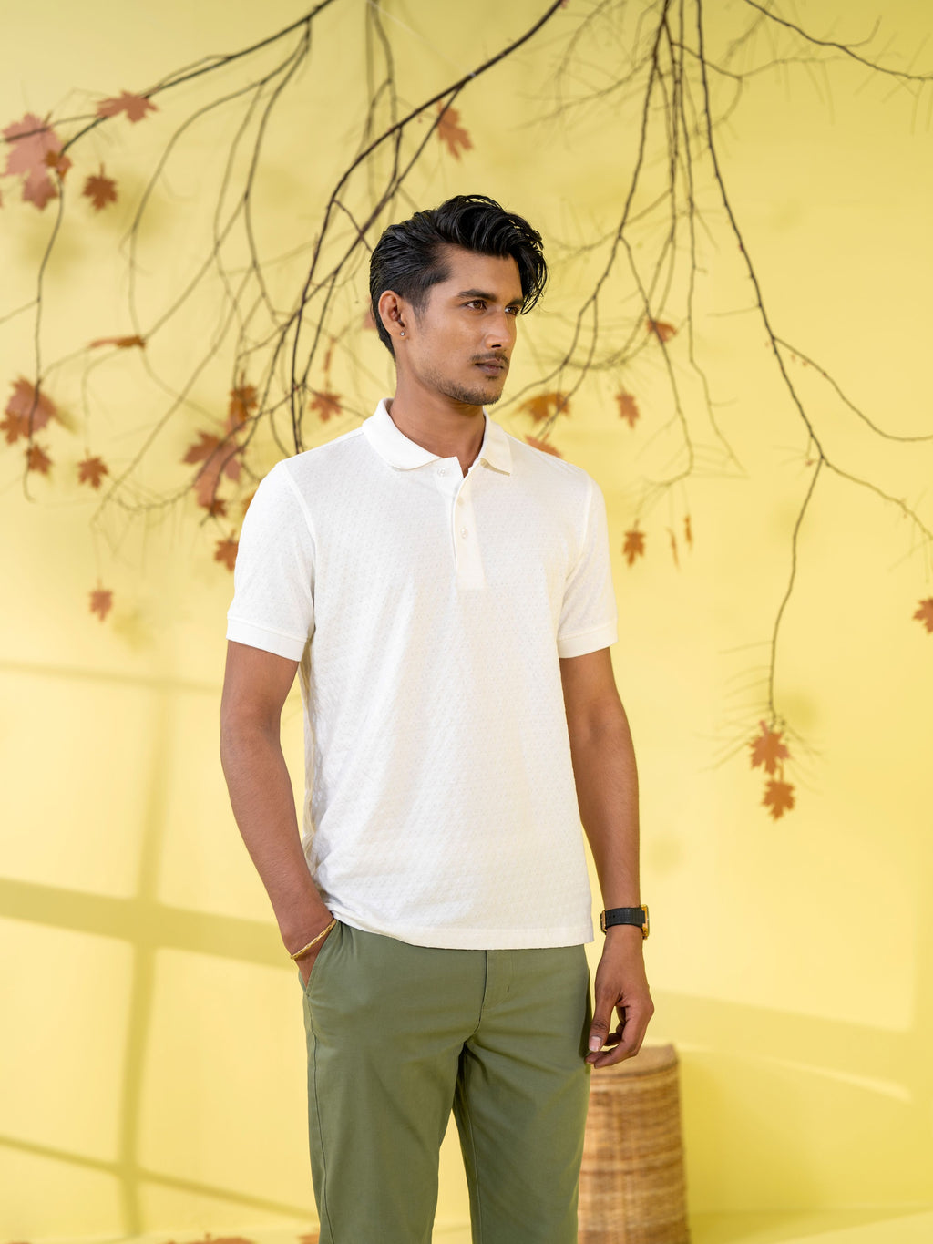 Men's Off-White Polo Shirt