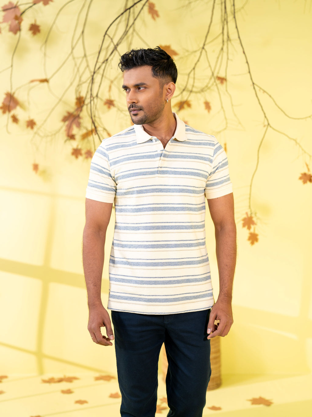 Men's Off White Polo Shirt