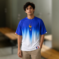 France Fan Edition Drop Shoulder Jersey Blue & White Gradient Football Kit