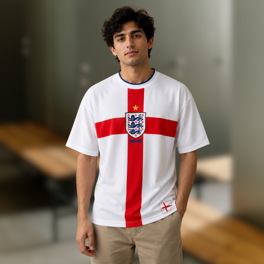 England Fan Edition Drop Shoulder Jersey George's Cross Football Kit