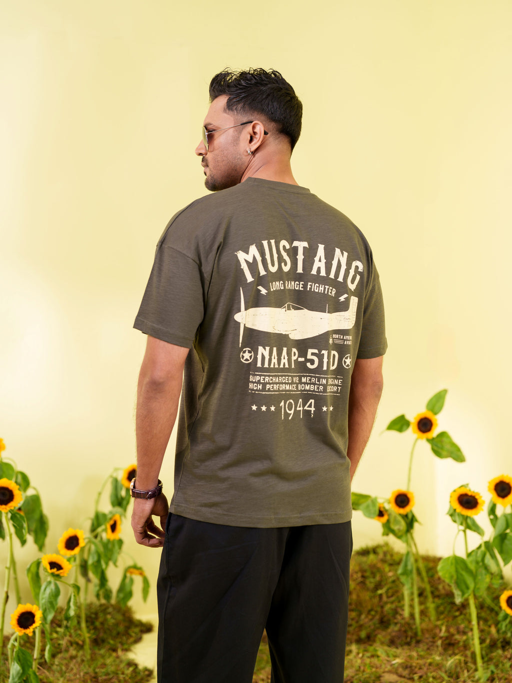 Men's Olive Vintage Graphic T-Shirt