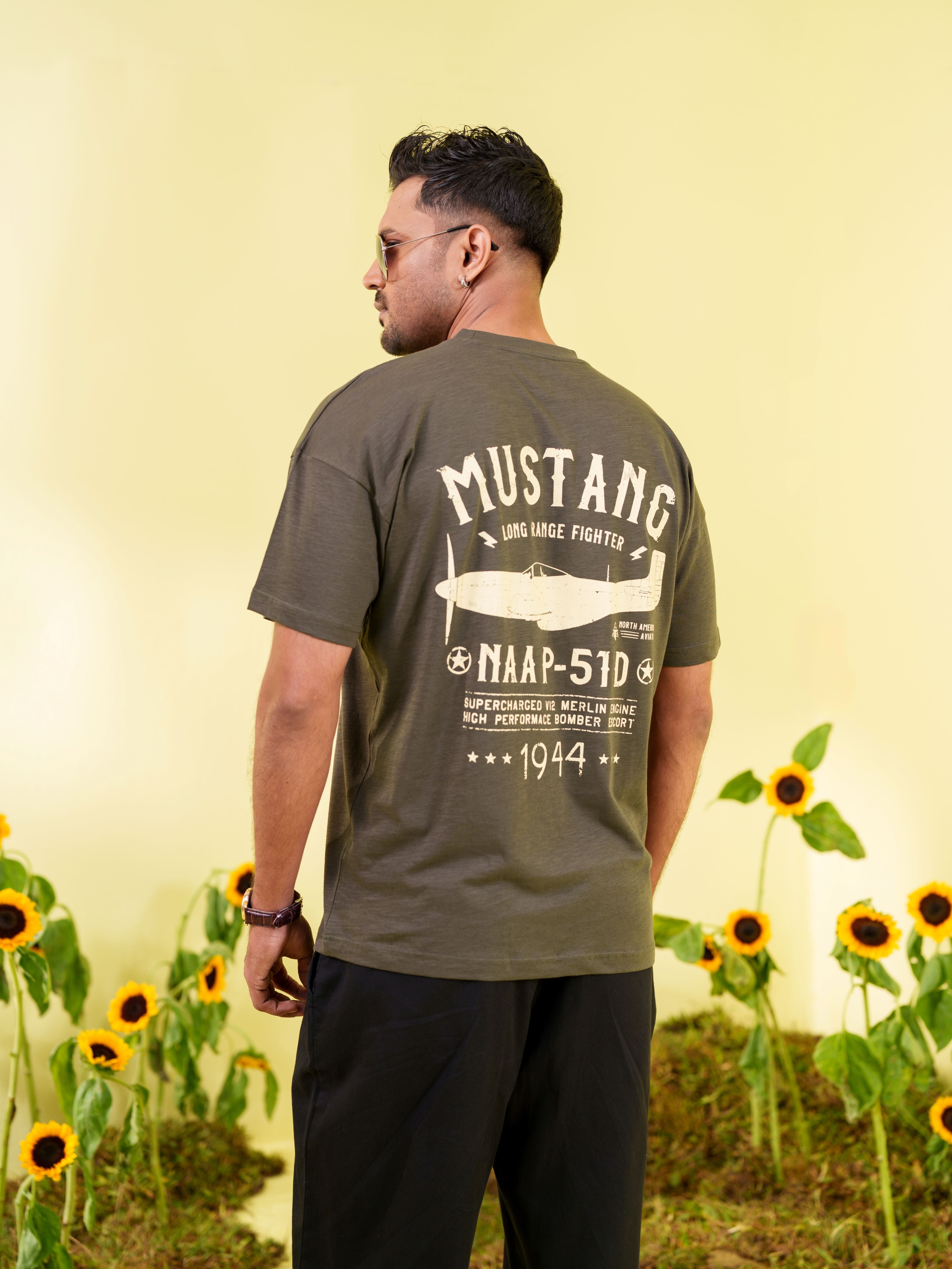 Men's Olive Vintage Graphic T-Shirt