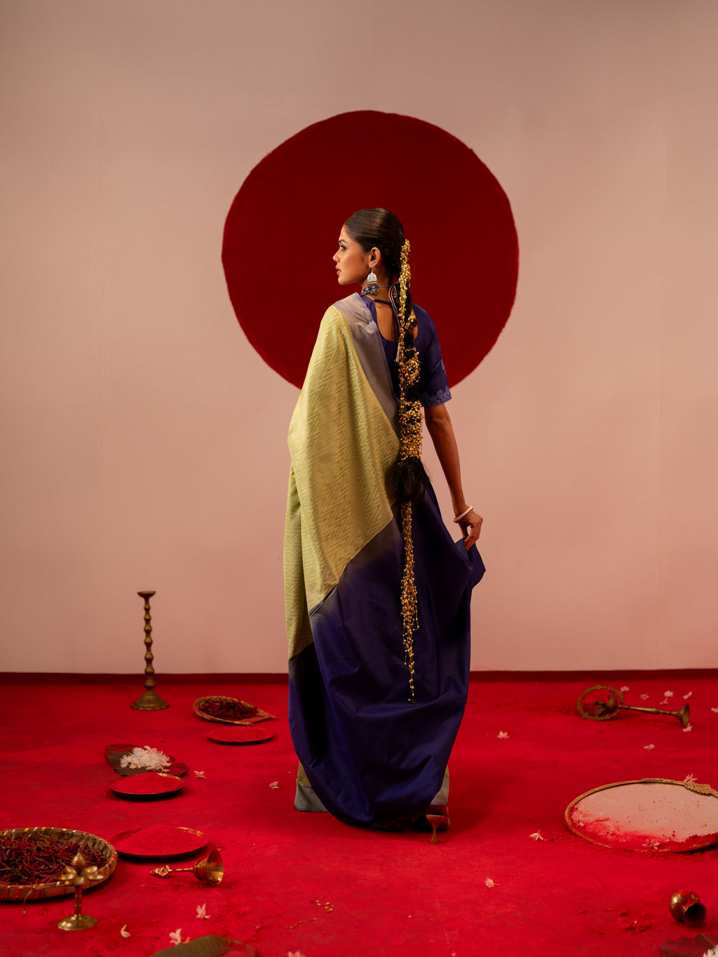 Women's Lime Green Saree