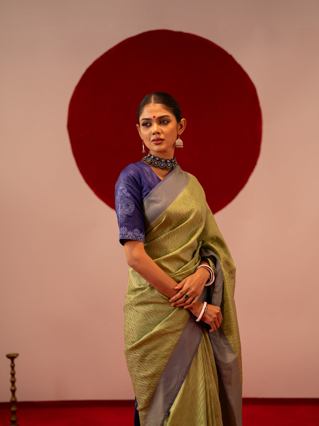 Women's Lime Green Saree