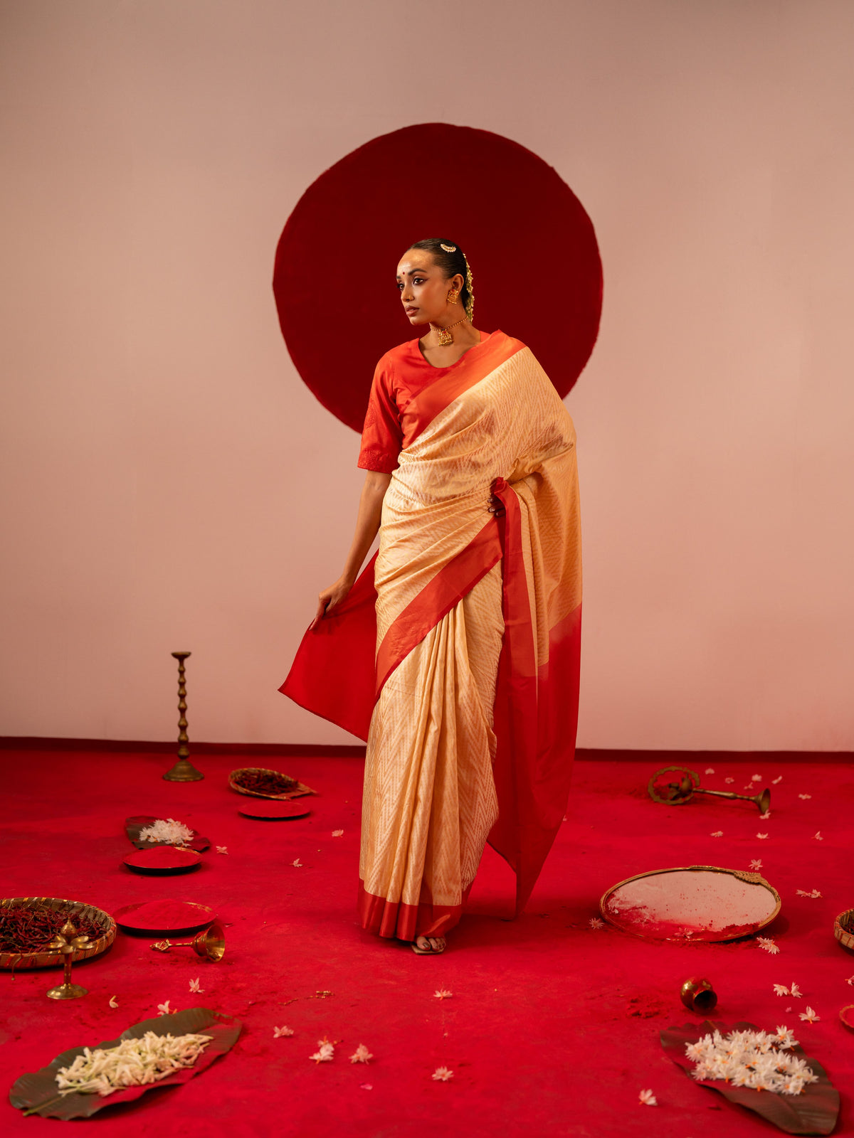 Women's Golden Saree