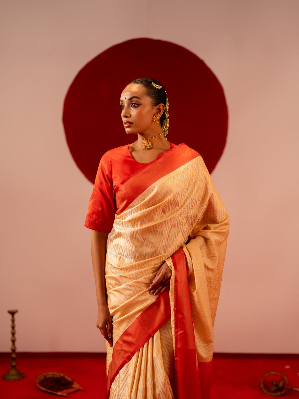 Women's Golden Saree