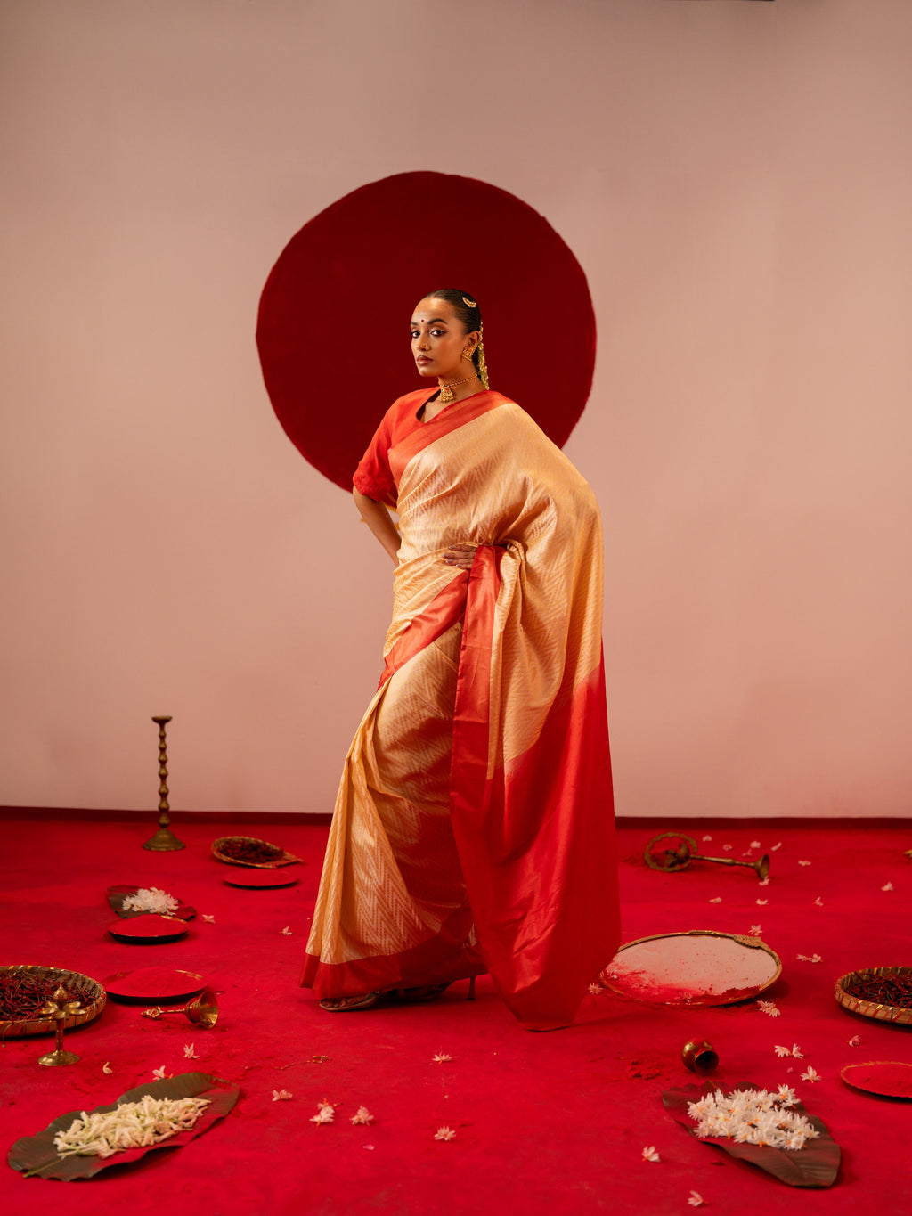 Women's Golden Saree