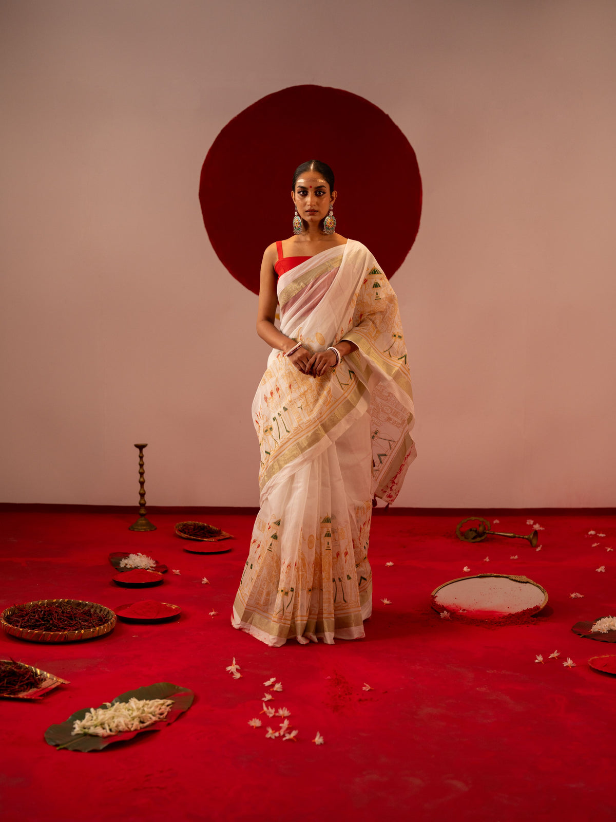 Women's White Saree