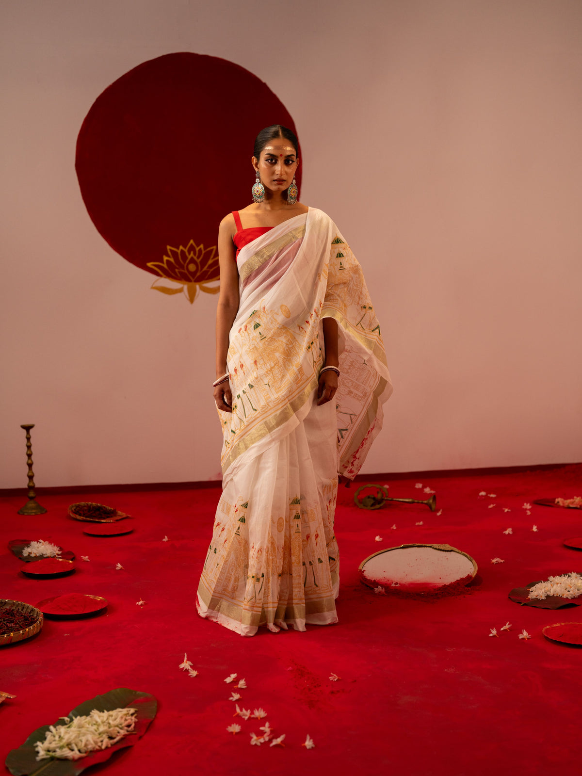 Women's White Saree
