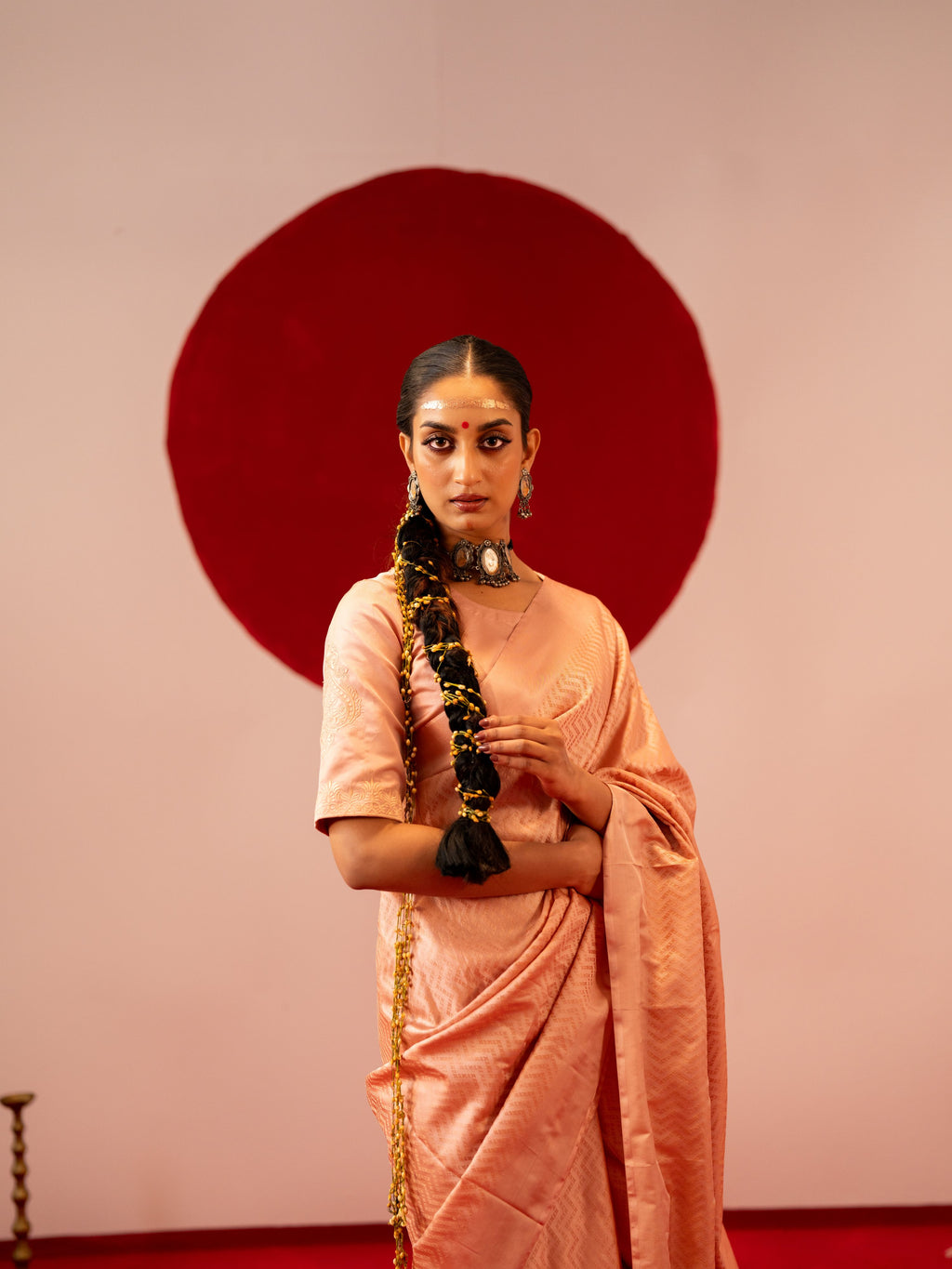 Women's Pastle Peach Saree