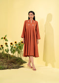 Women's Burnt Orange Ethnic Frock