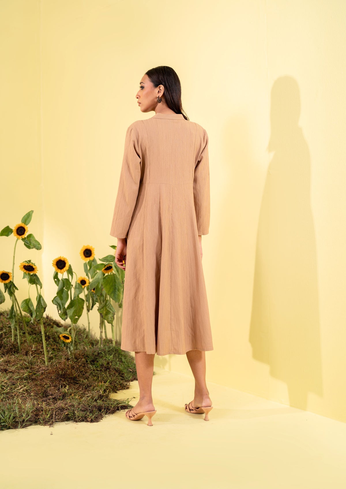 Women's Camel Brown Ethnic Frock