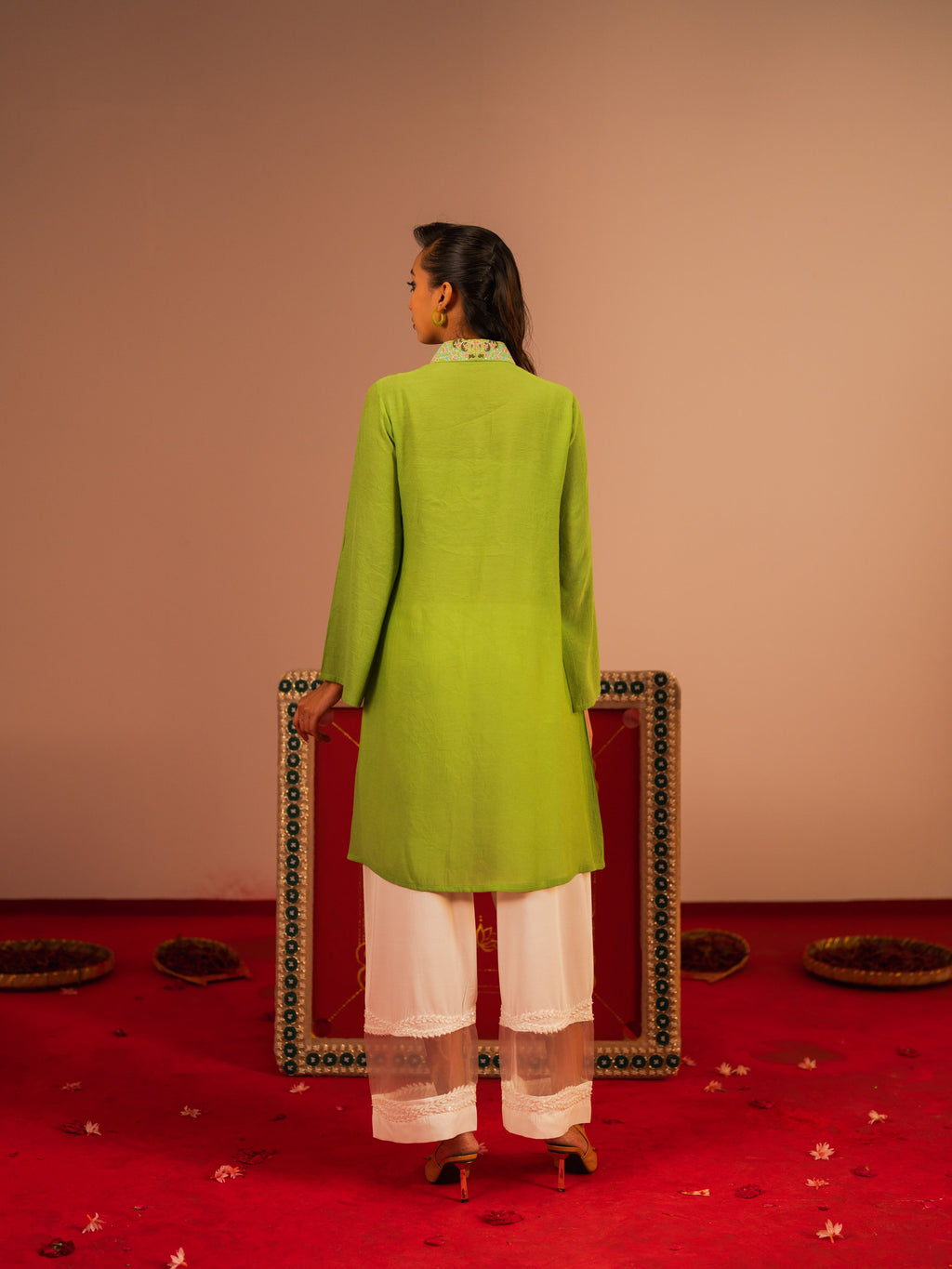 Women's Kelly Green Ethnic Frock