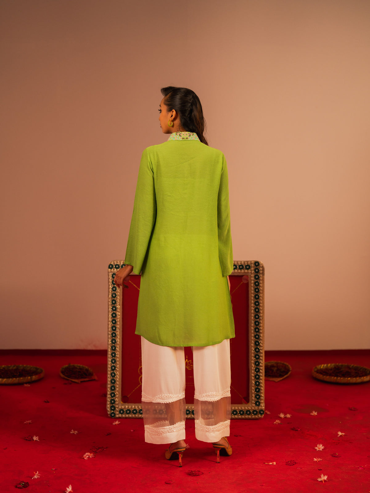 Women's Kelly Green Ethnic Frock