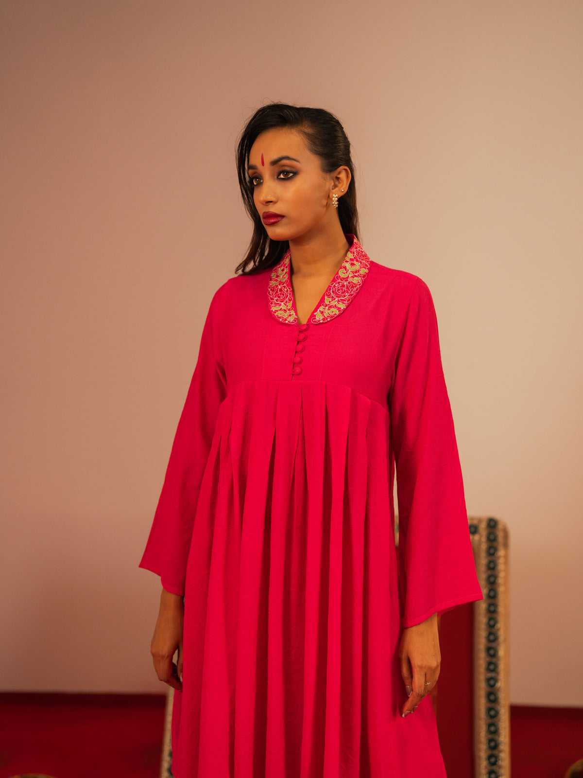 Women's Raspberry Ethnic Frock