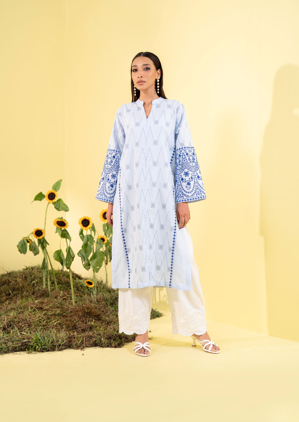 Women's Ethnic Top Sky