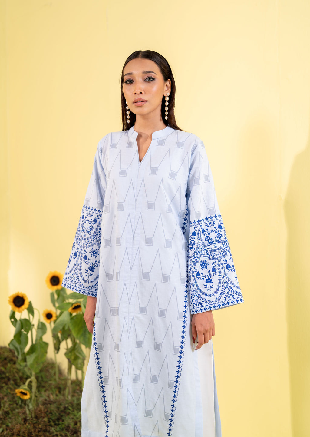 Women's Ethnic Top Sky
