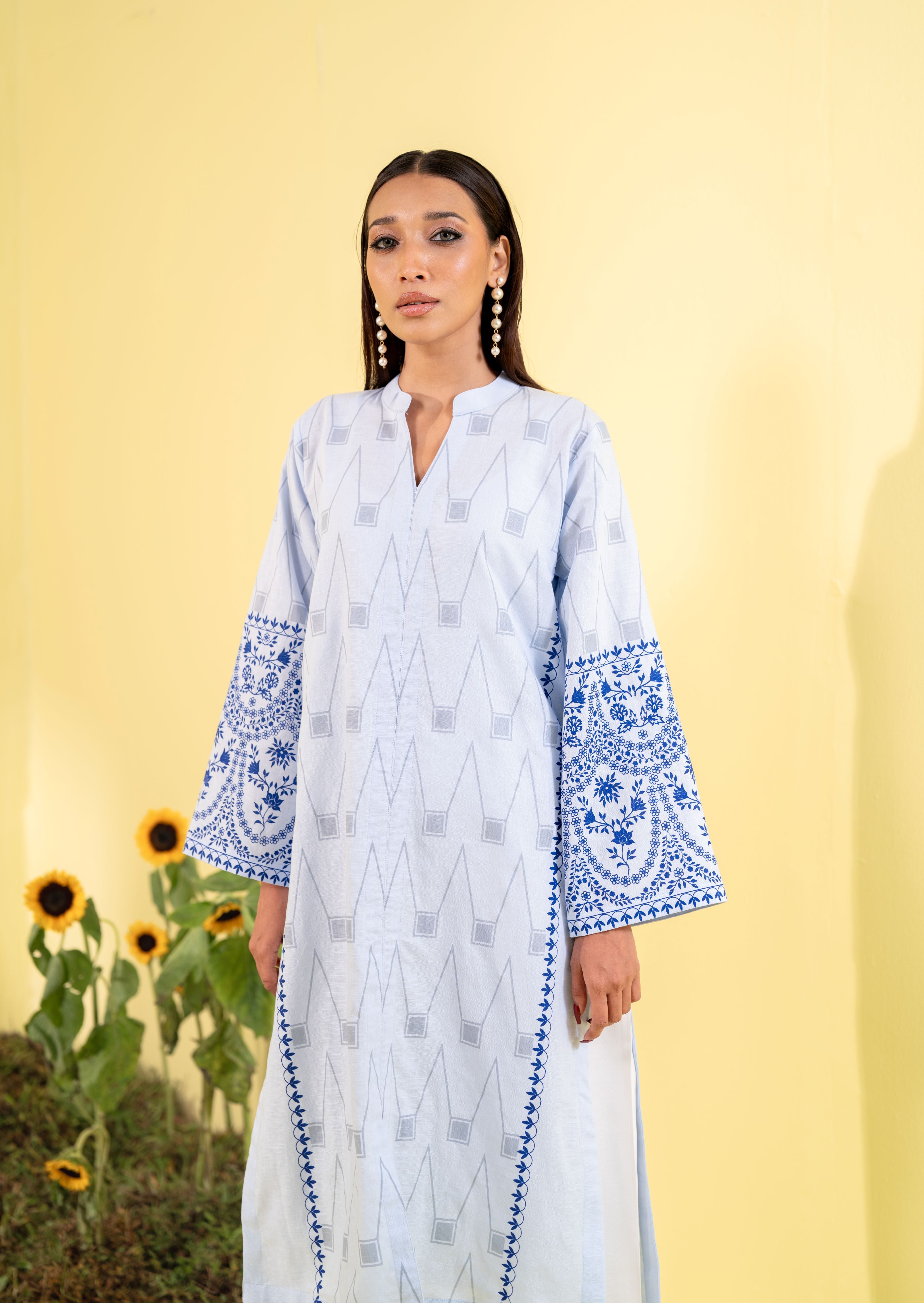 Women's Ethnic Top Sky