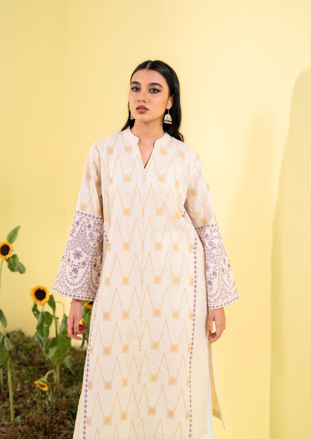 Women's Ethnic Top Beige