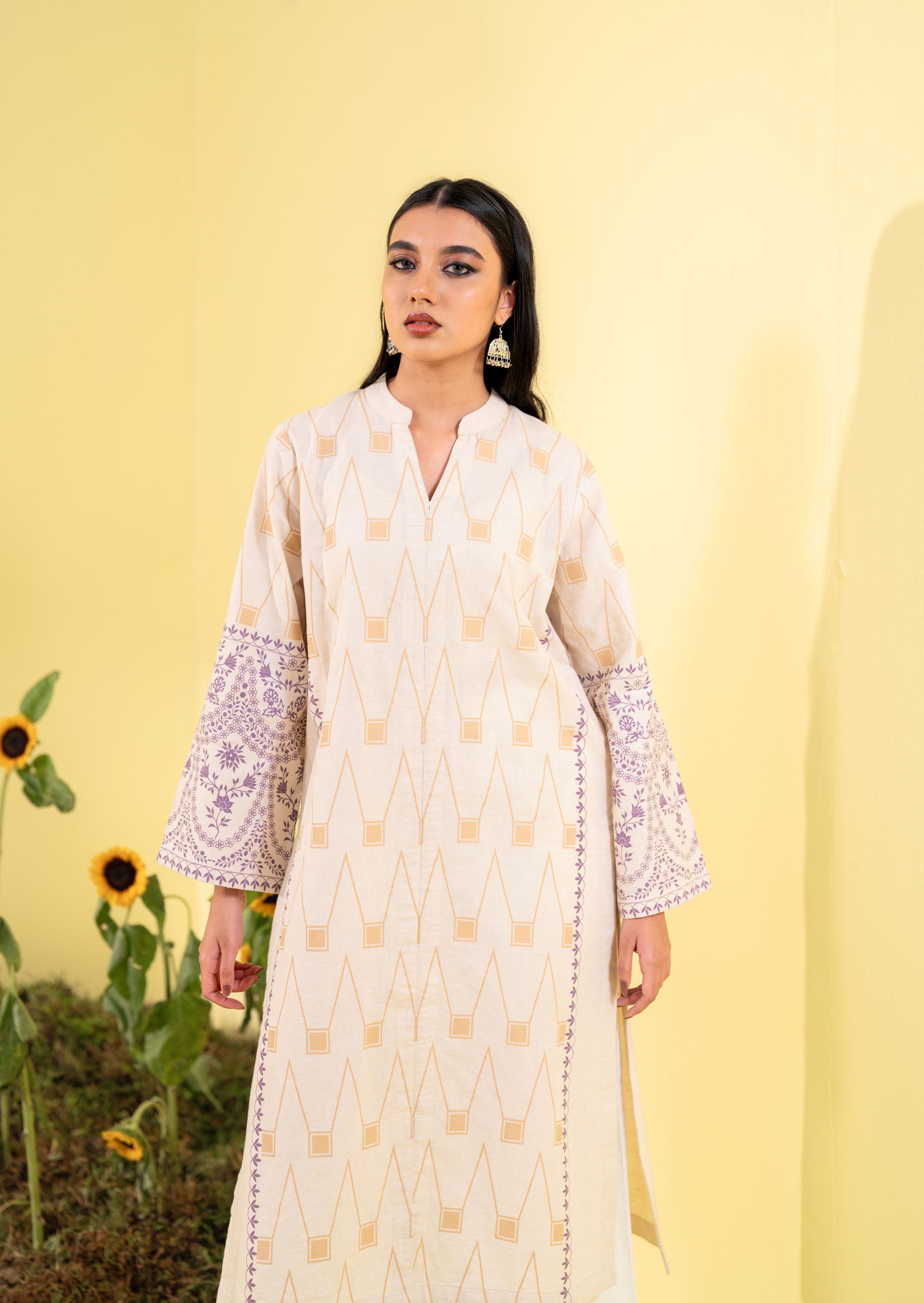 Women's Ethnic Top Beige