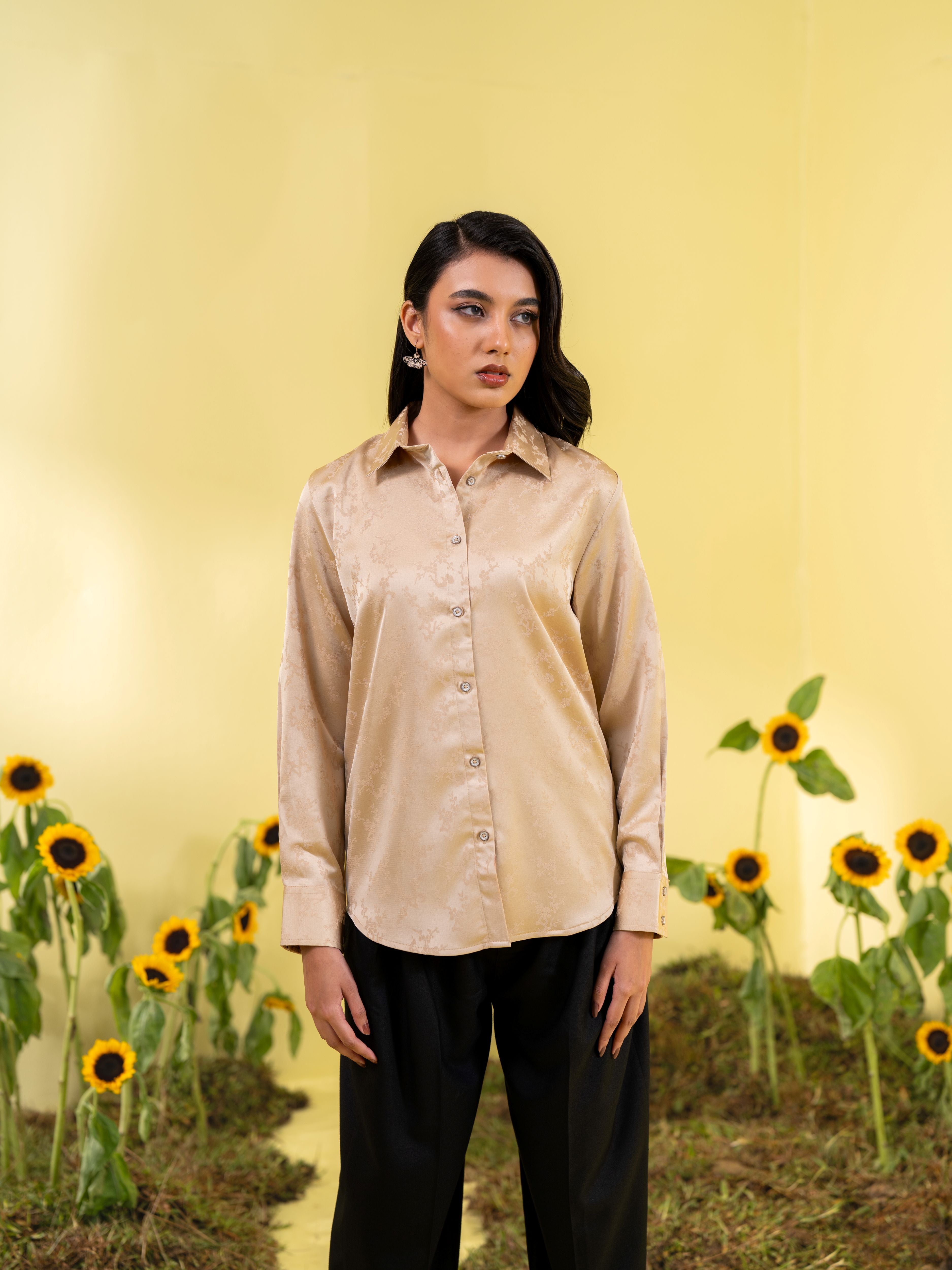 Women's Luxury Golden Formal Shirt
