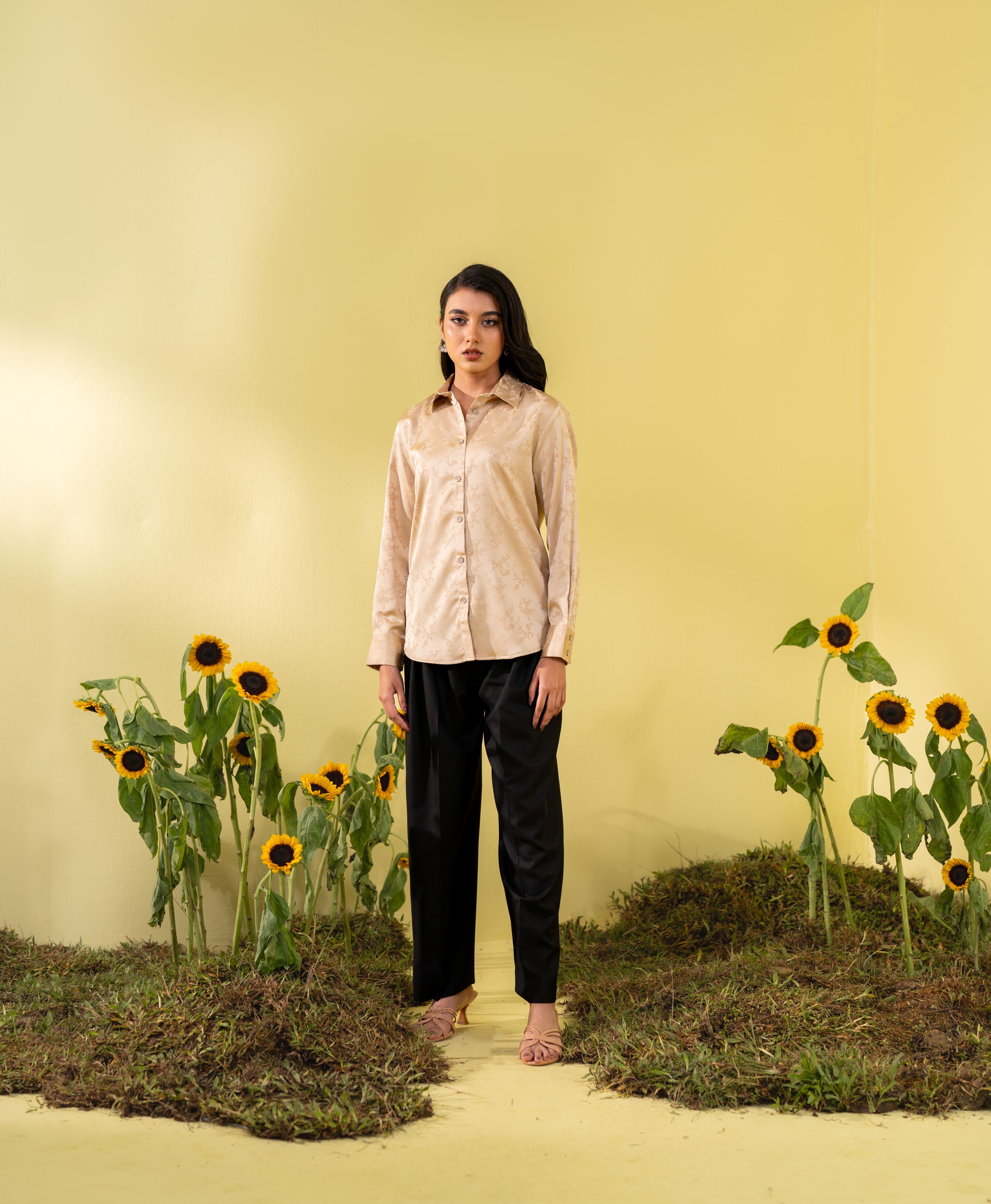 Women's Luxury Golden Formal Shirt