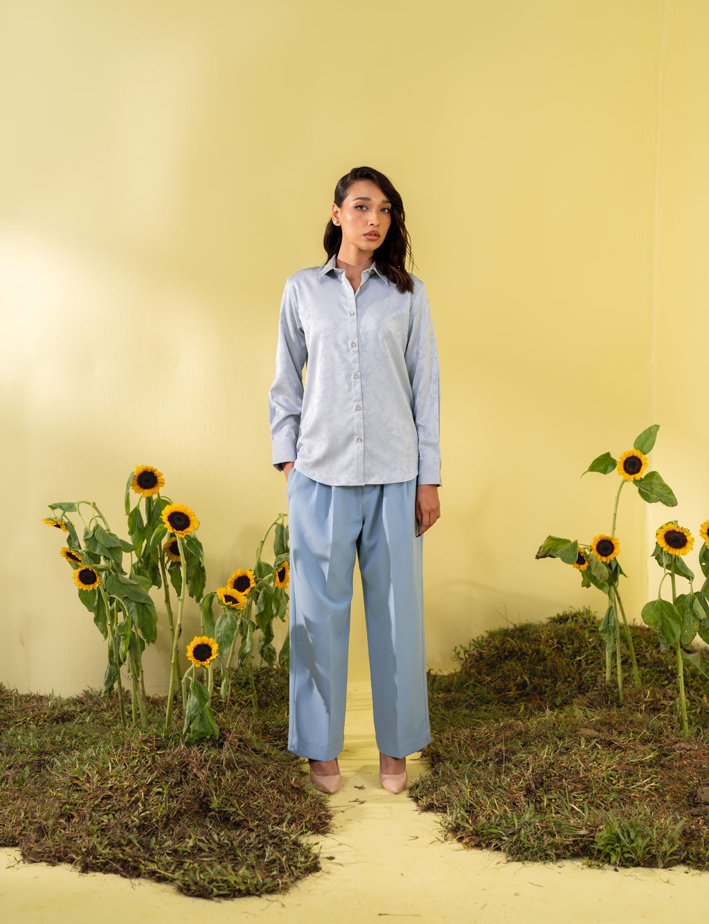 Women's Powder Blue Formal Shirt