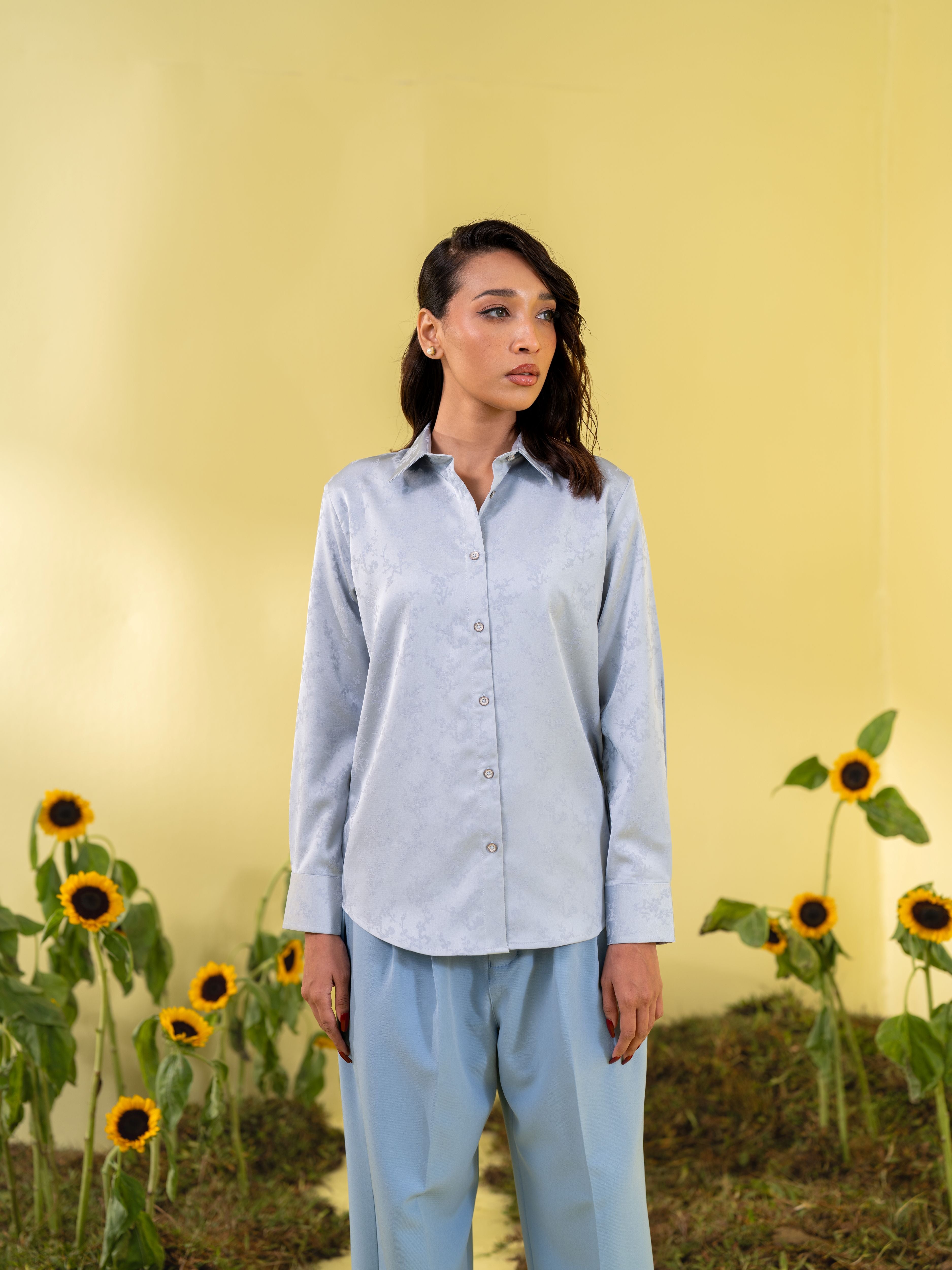Women's Powder Blue Formal Shirt